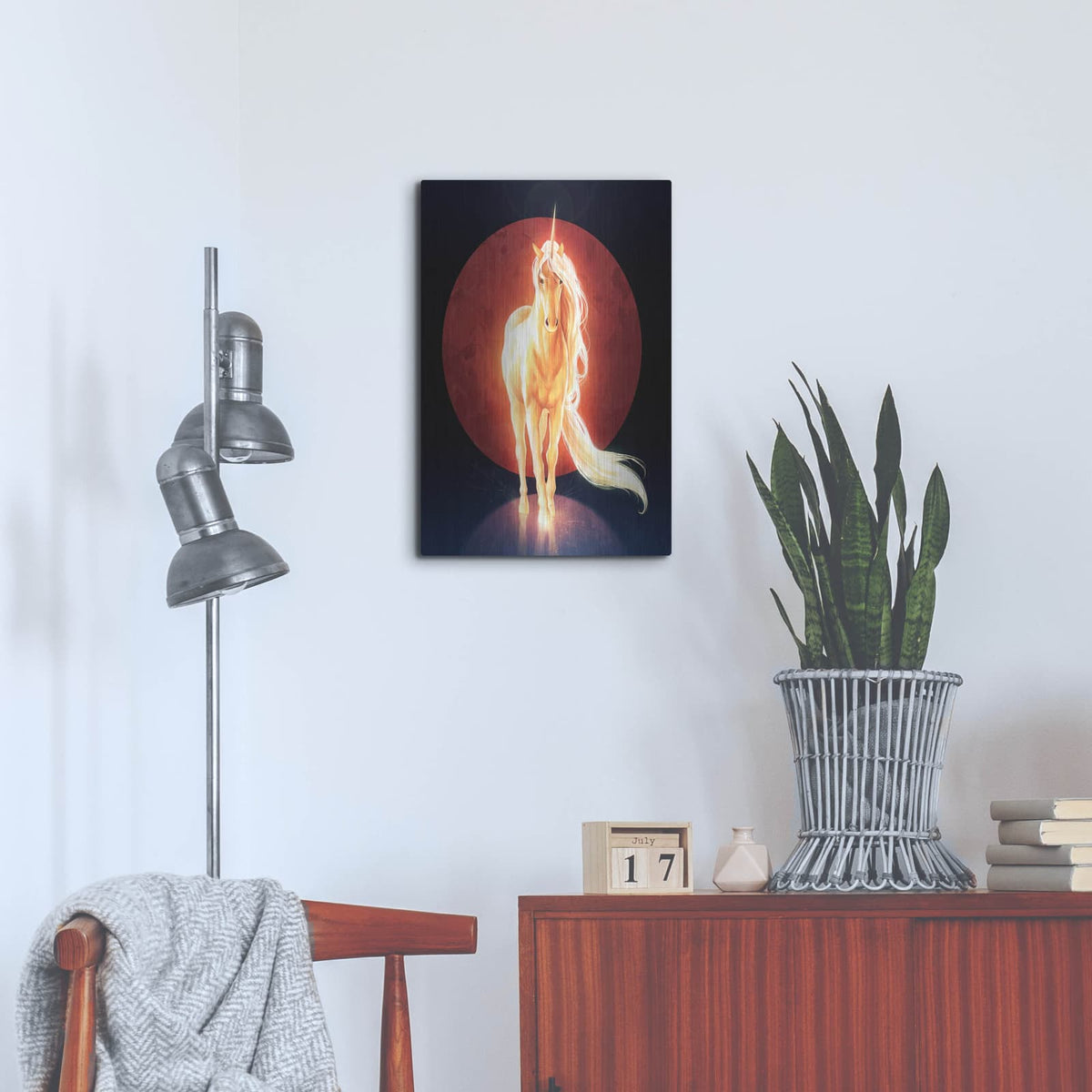 'Last Unicorn' by JoJoes Art – Metal Wall Art, 16x24 room view