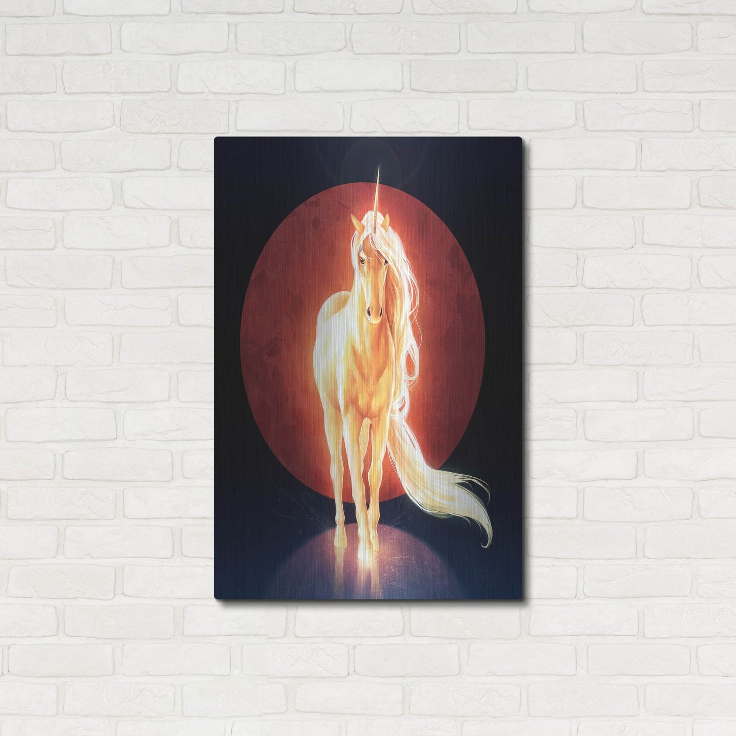 Luxe Metal Art 'Last Unicorn' by JoJoesArt, Metal Wall Art,24x36