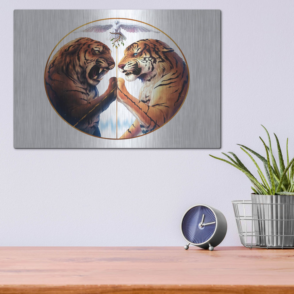 Luxe Metal Art 'Peace' by JoJoesArt, Metal Wall Art,16x12