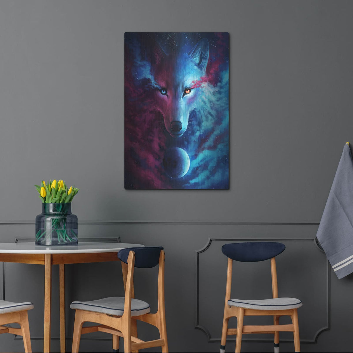 'Where Light and Dark Meet' by JoJoes Art – Metal Wall Art, 24x36 room view