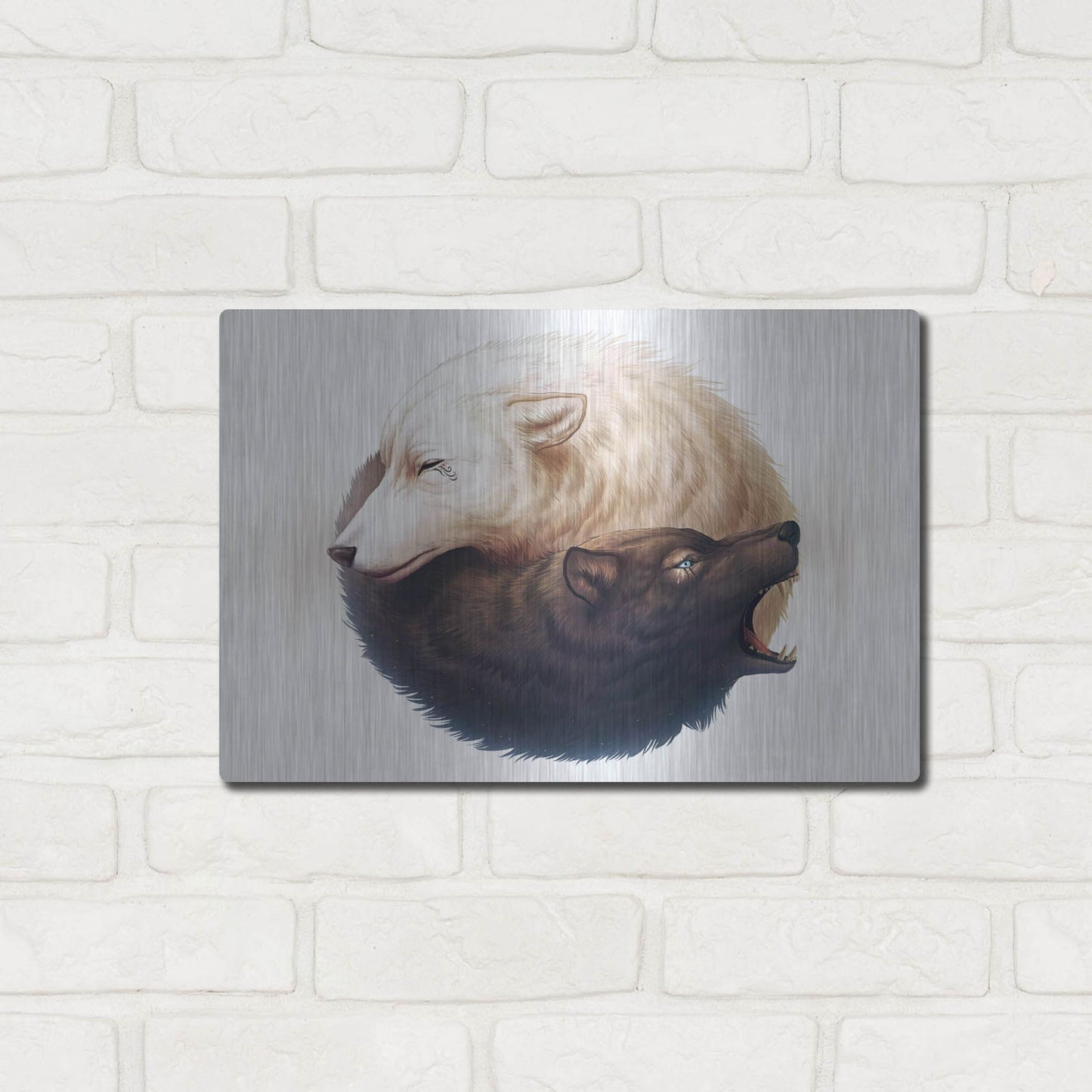 Luxe Metal Art 'Yin and Yang' by JoJoesArt, Metal Wall Art,16x12