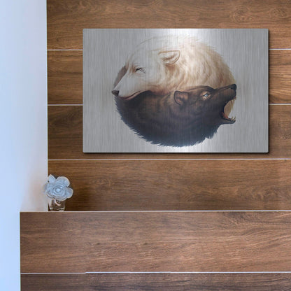 Luxe Metal Art 'Yin and Yang' by JoJoesArt, Metal Wall Art,16x12