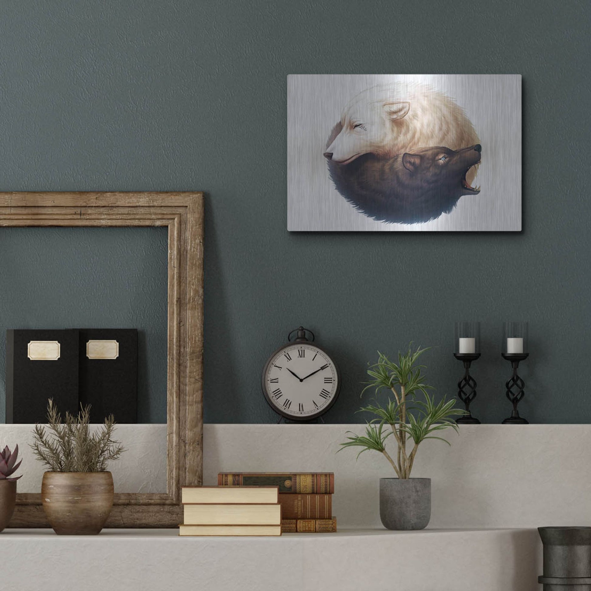 Luxe Metal Art 'Yin and Yang' by JoJoesArt, Metal Wall Art,16x12