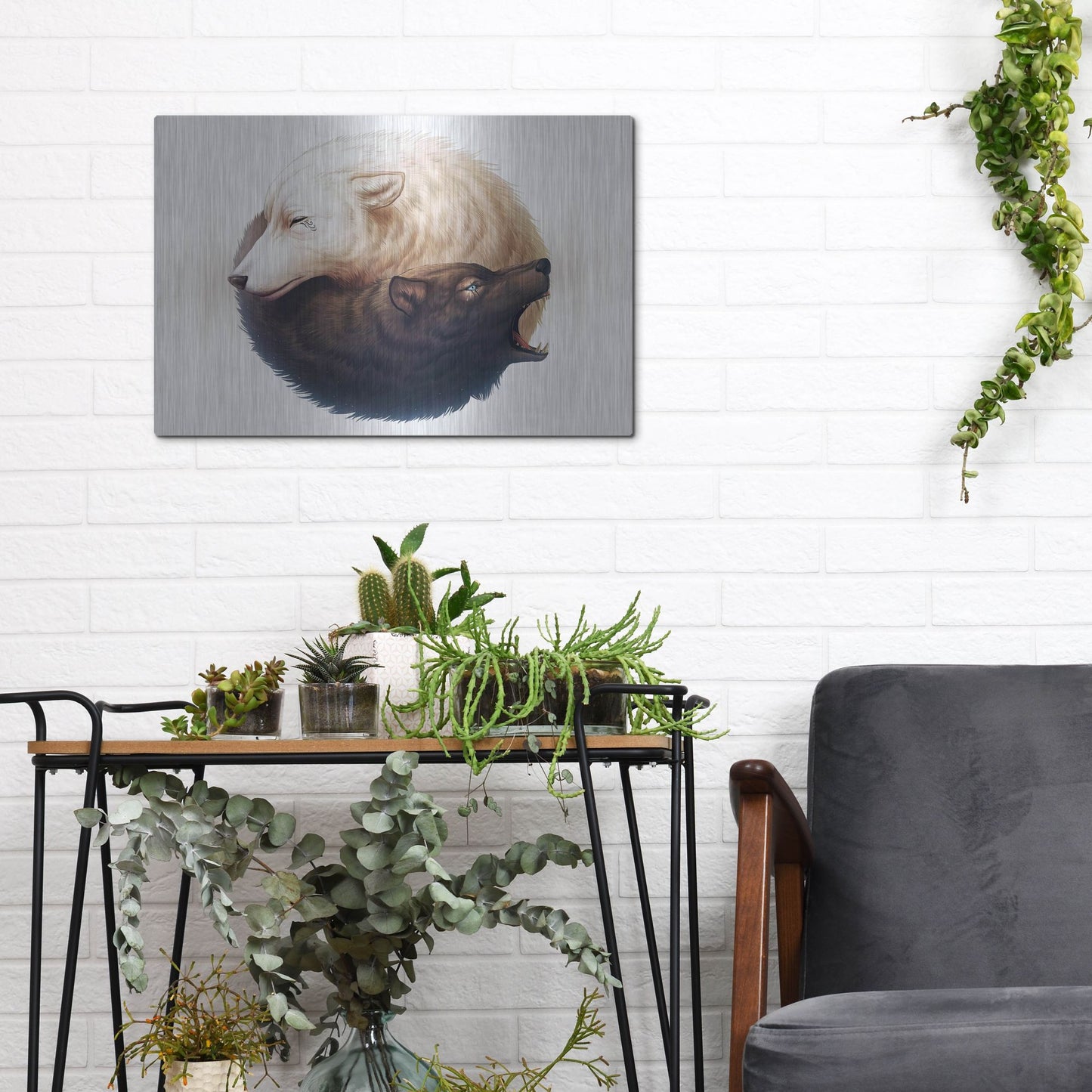 Luxe Metal Art 'Yin and Yang' by JoJoesArt, Metal Wall Art,16x12