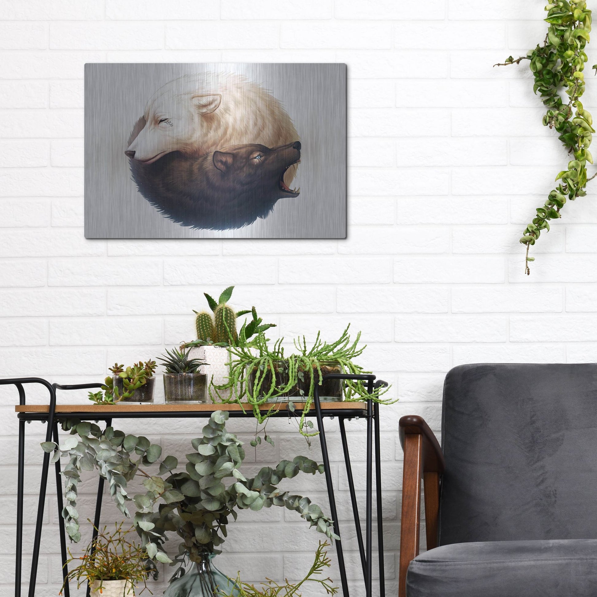 Luxe Metal Art 'Yin and Yang' by JoJoesArt, Metal Wall Art,16x12