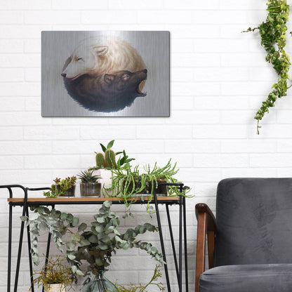 Luxe Metal Art 'Yin and Yang' by JoJoesArt, Metal Wall Art,16x12