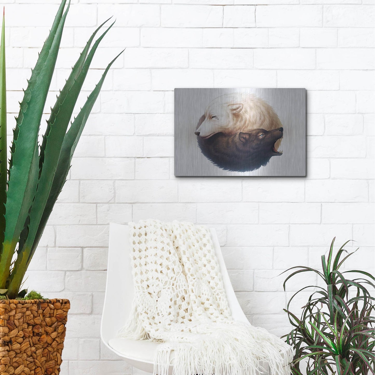 Luxe Metal Art 'Yin and Yang' by JoJoesArt, Metal Wall Art,16x12