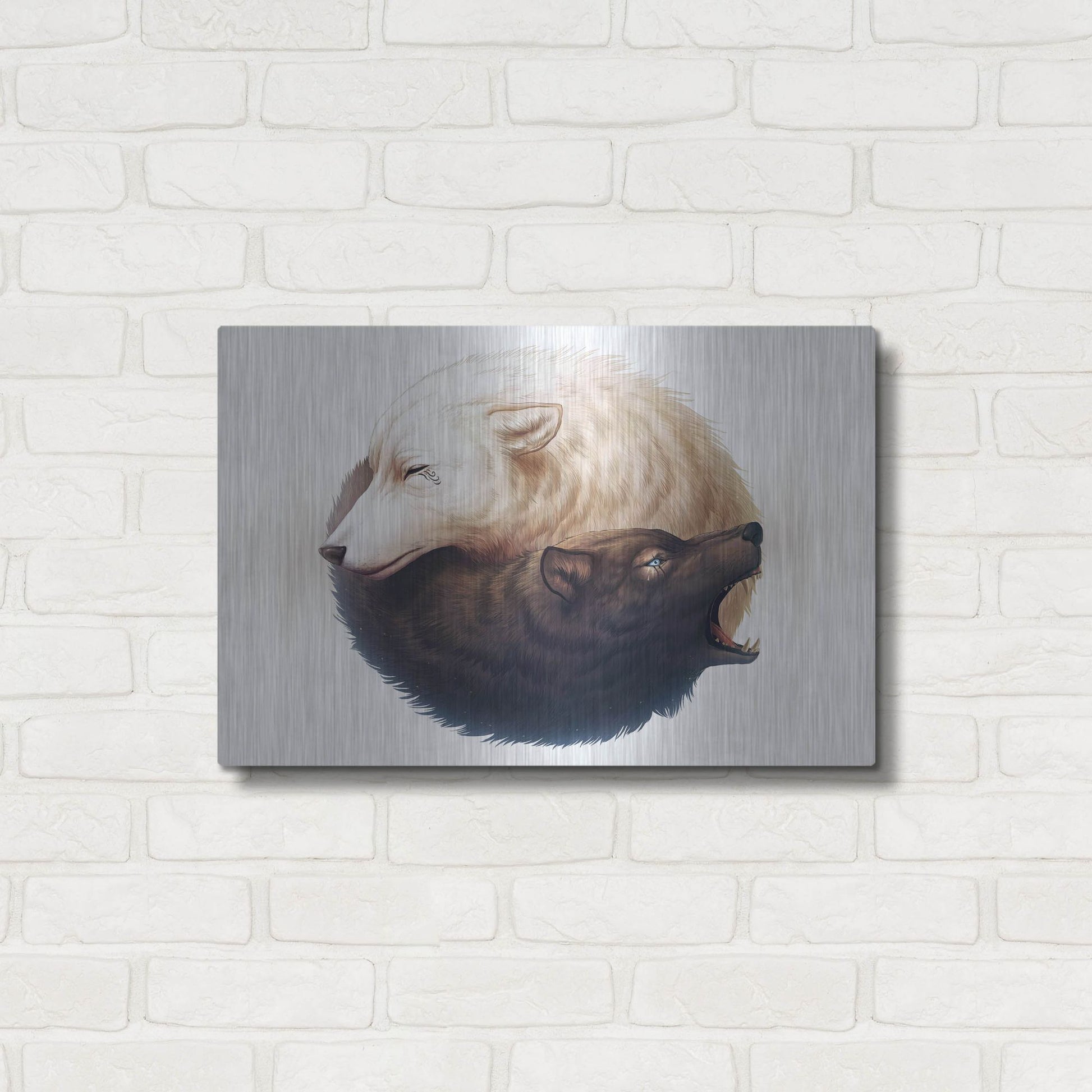 Luxe Metal Art 'Yin and Yang' by JoJoesArt, Metal Wall Art,24x16