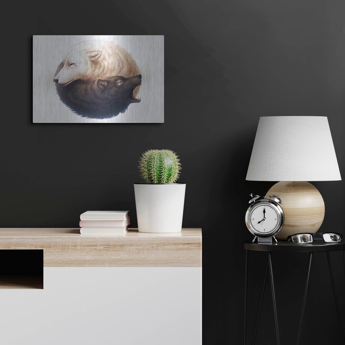 Luxe Metal Art 'Yin and Yang' by JoJoesArt, Metal Wall Art,24x16