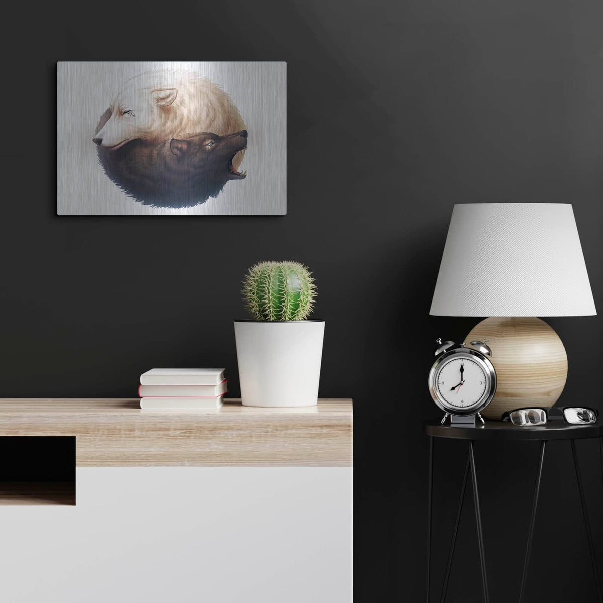 'Yin and Yang' by JoJoes Art – Metal Wall Art, 24x16 room view