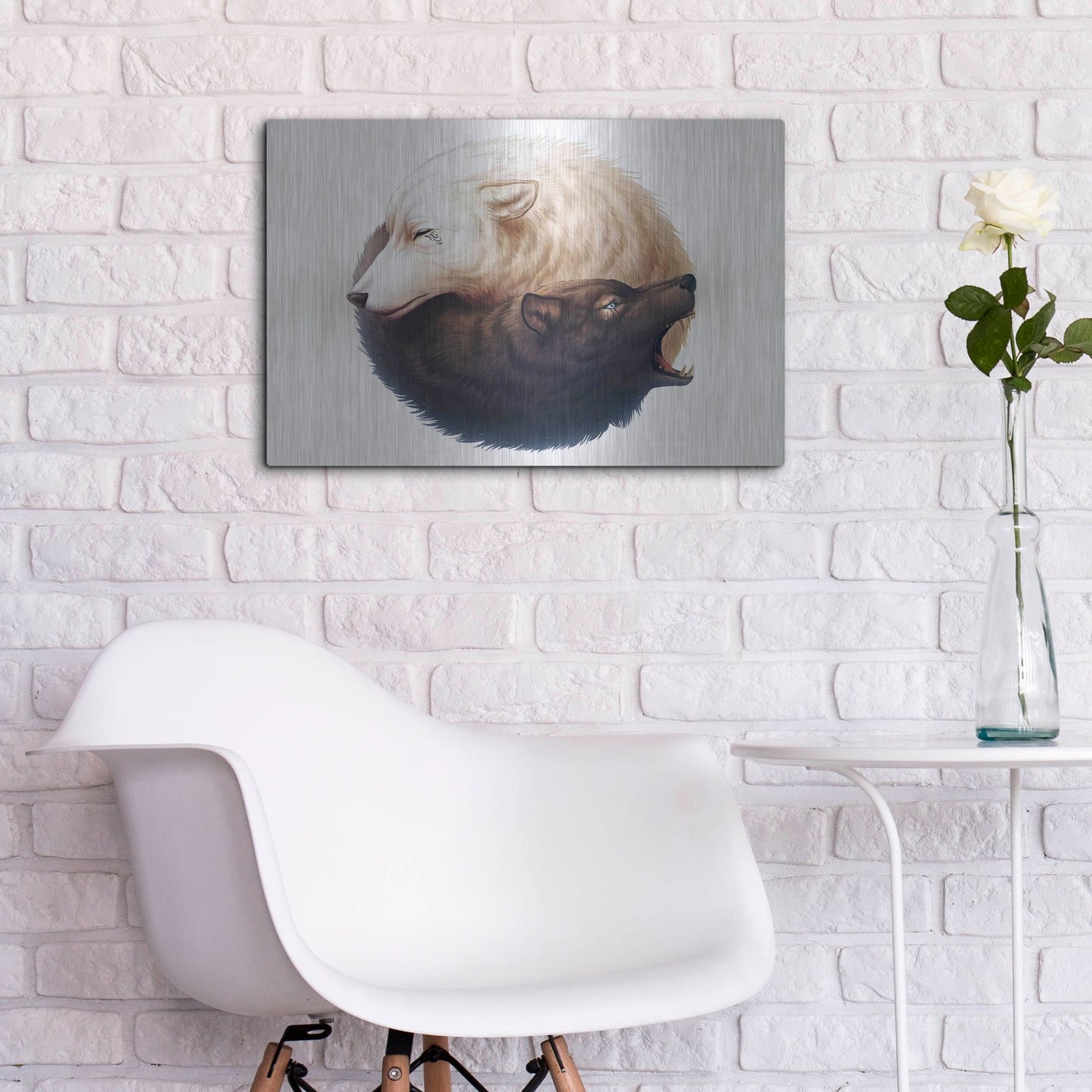 Luxe Metal Art 'Yin and Yang' by JoJoesArt, Metal Wall Art,24x16