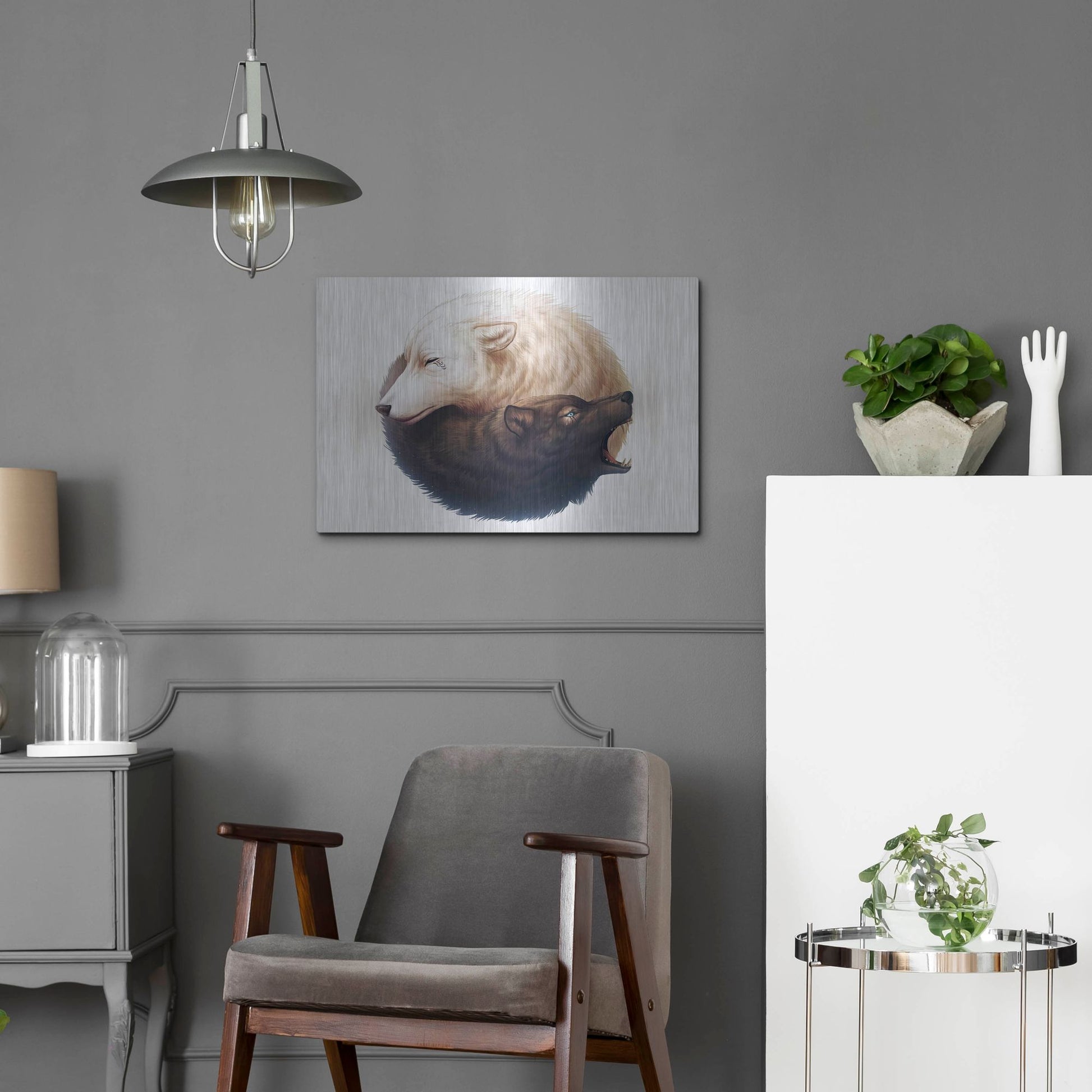 Luxe Metal Art 'Yin and Yang' by JoJoesArt, Metal Wall Art,24x16