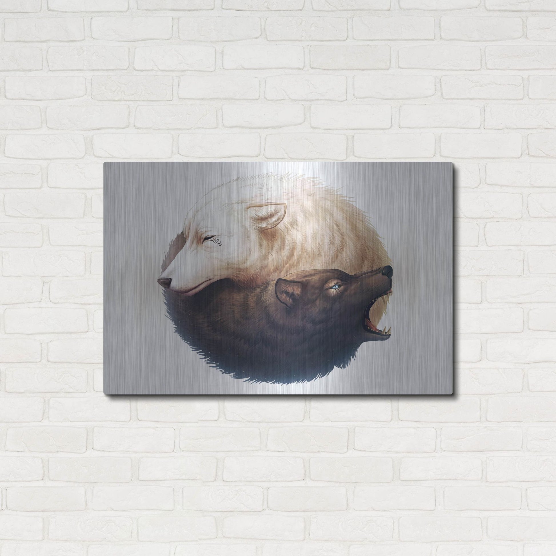 Luxe Metal Art 'Yin and Yang' by JoJoesArt, Metal Wall Art,36x24