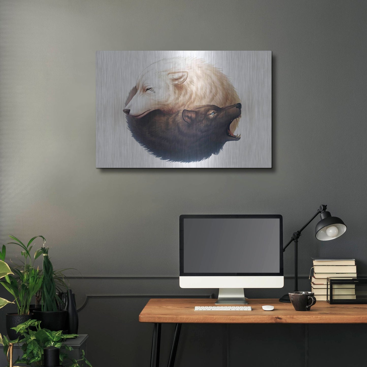 Luxe Metal Art 'Yin and Yang' by JoJoesArt, Metal Wall Art,36x24