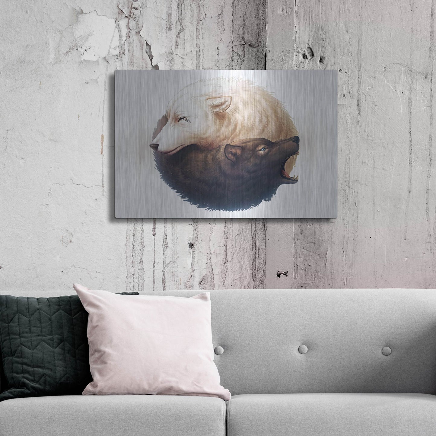 Luxe Metal Art 'Yin and Yang' by JoJoesArt, Metal Wall Art,36x24