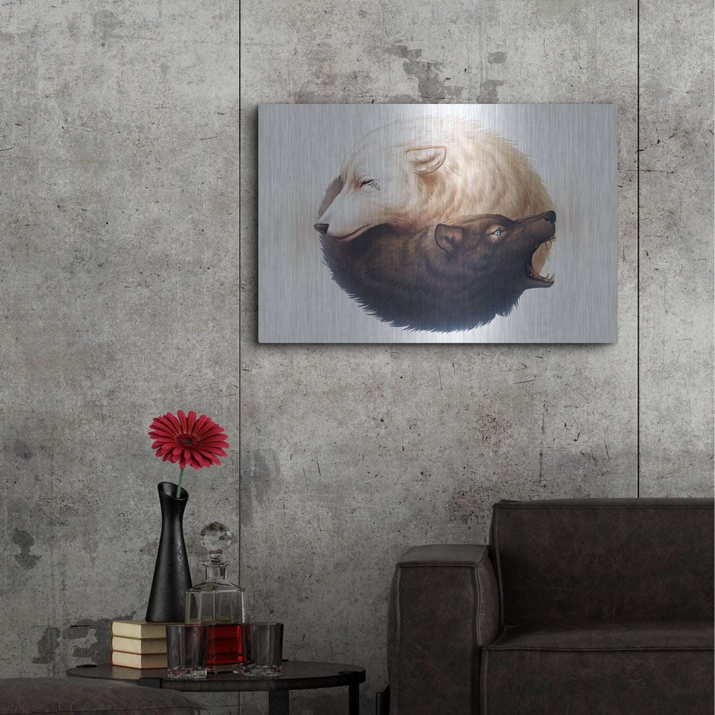 Luxe Metal Art 'Yin and Yang' by JoJoesArt, Metal Wall Art,36x24