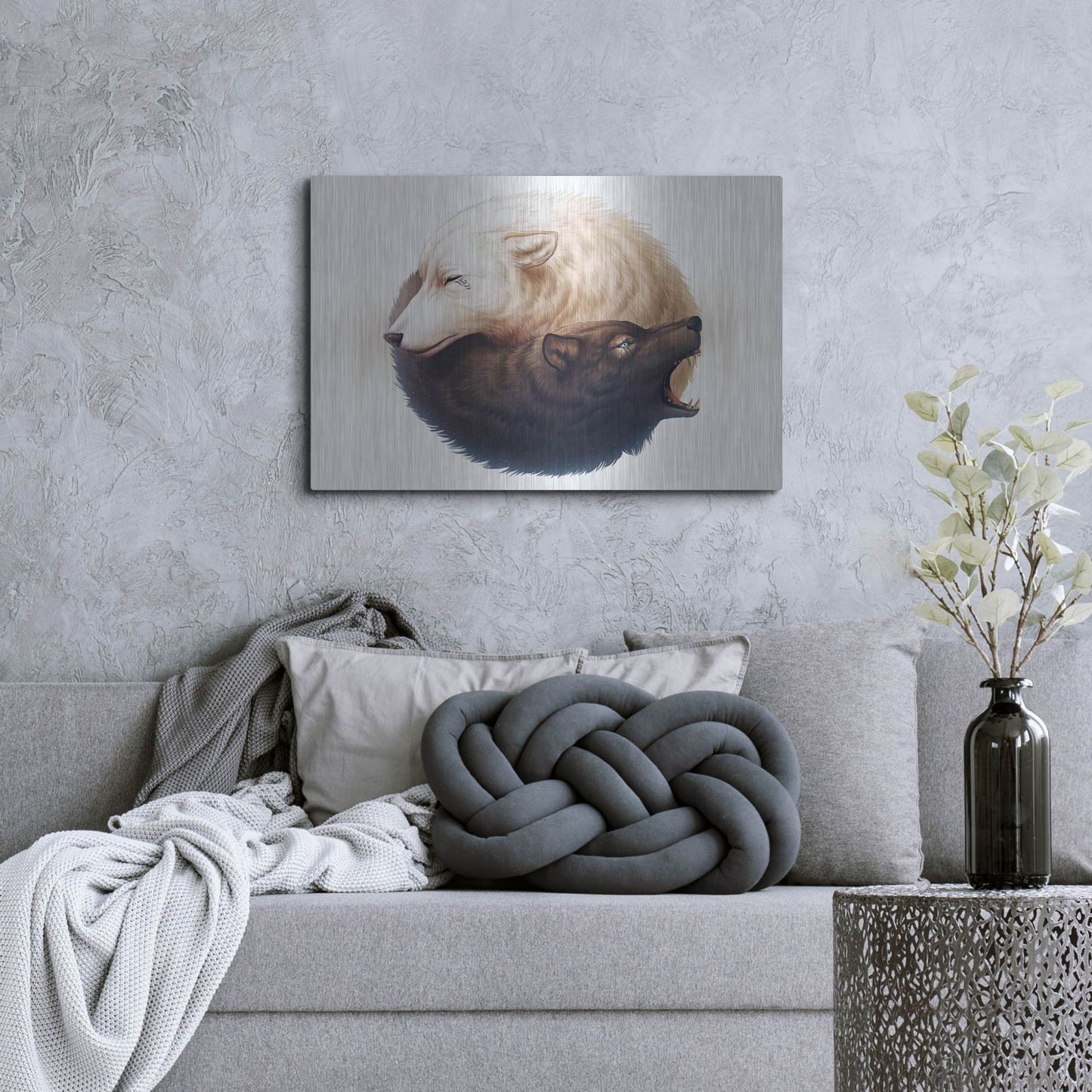Luxe Metal Art 'Yin and Yang' by JoJoesArt, Metal Wall Art,36x24