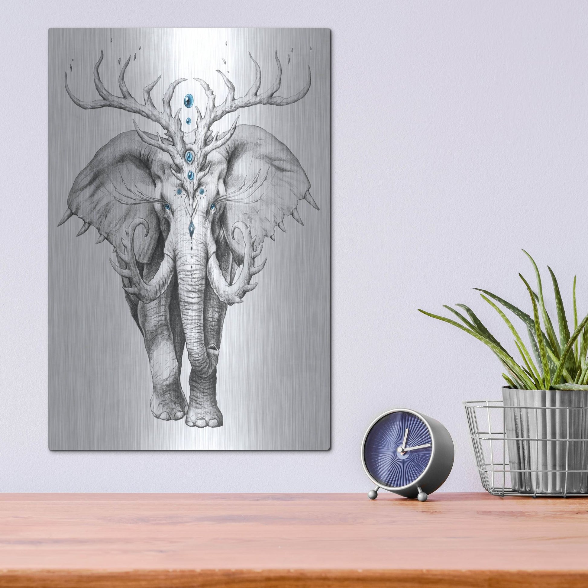 Luxe Metal Art 'Elephant Soul' by JoJoesArt, Metal Wall Art,12x16