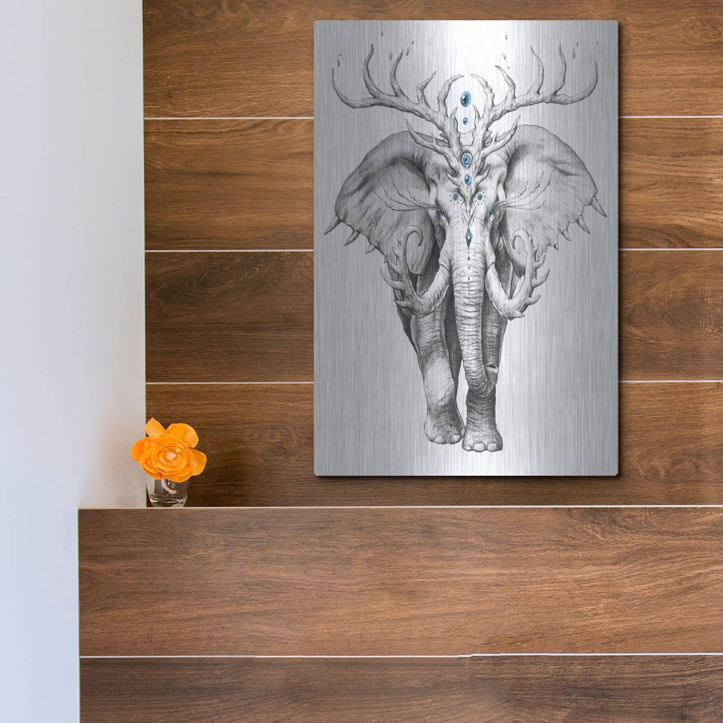 Luxe Metal Art 'Elephant Soul' by JoJoesArt, Metal Wall Art,12x16