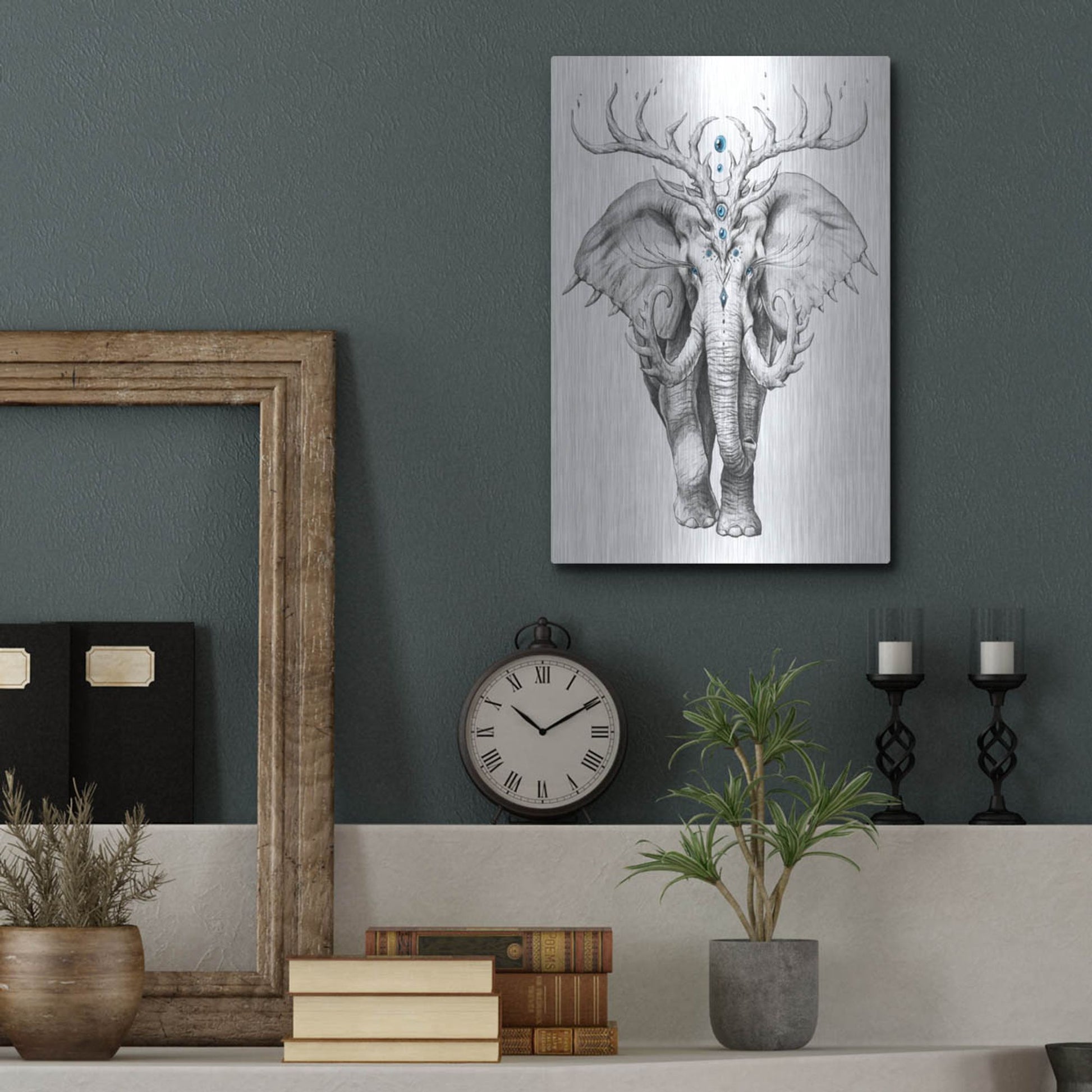 Luxe Metal Art 'Elephant Soul' by JoJoesArt, Metal Wall Art,12x16