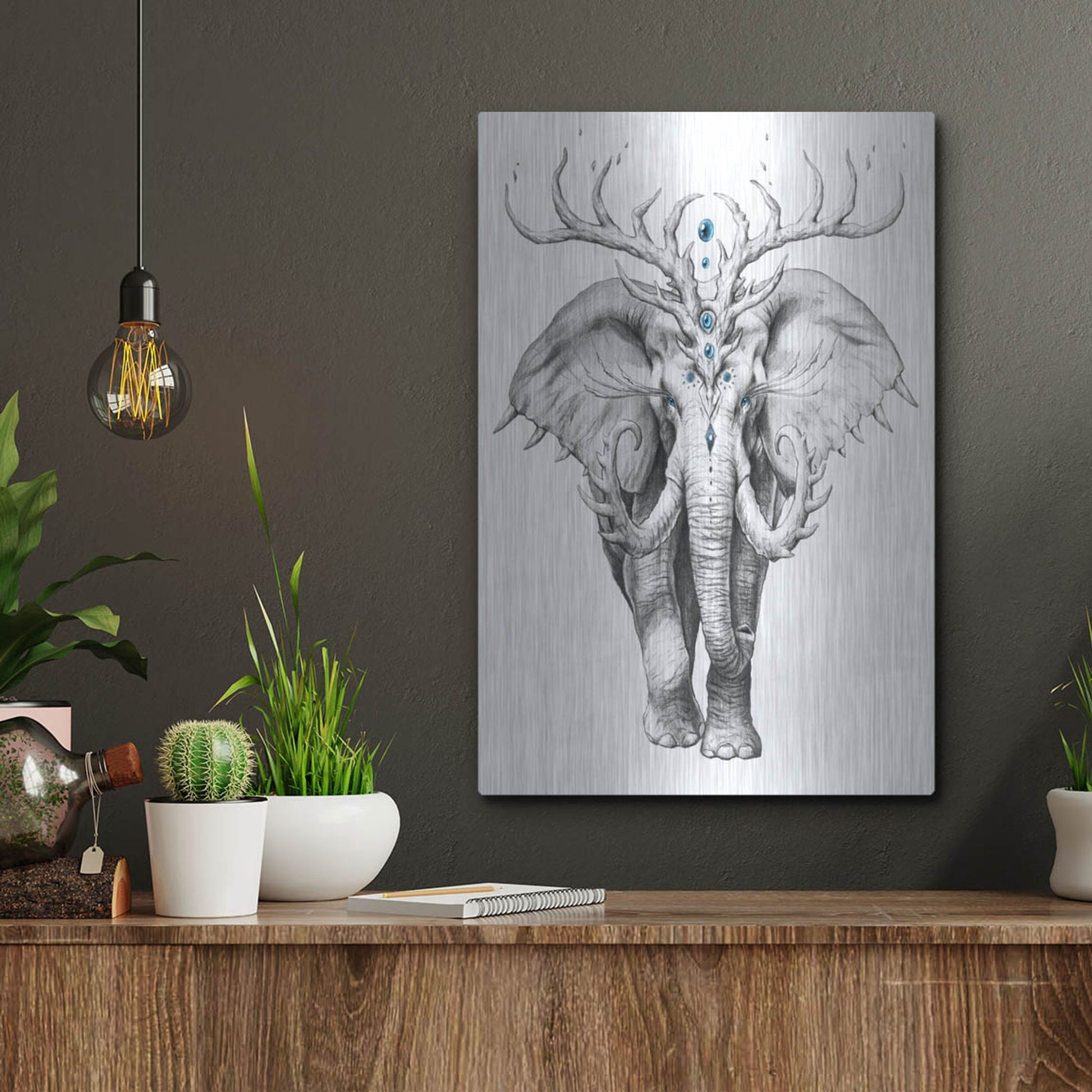 Luxe Metal Art 'Elephant Soul' by JoJoesArt, Metal Wall Art,12x16