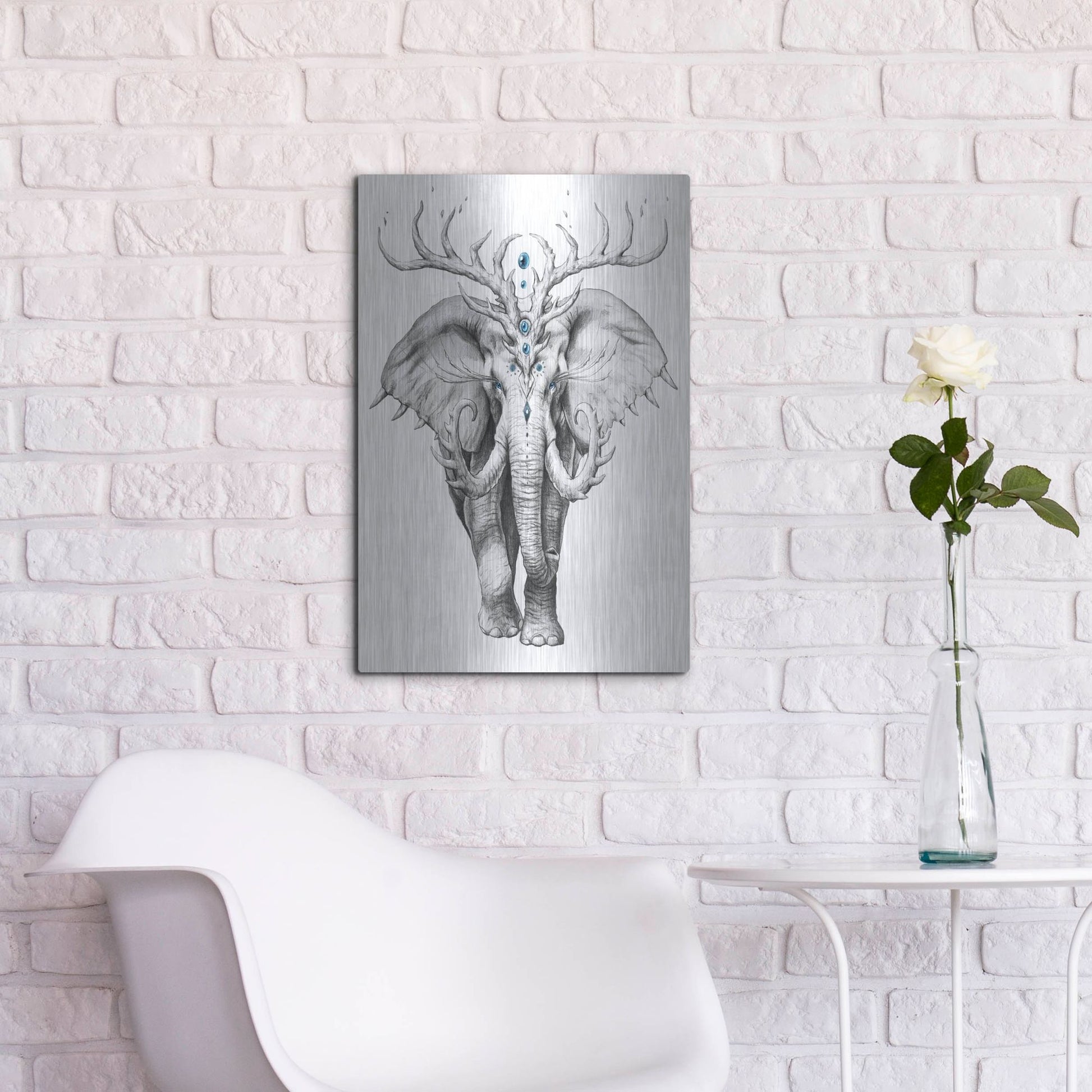 Luxe Metal Art 'Elephant Soul' by JoJoesArt, Metal Wall Art,16x24