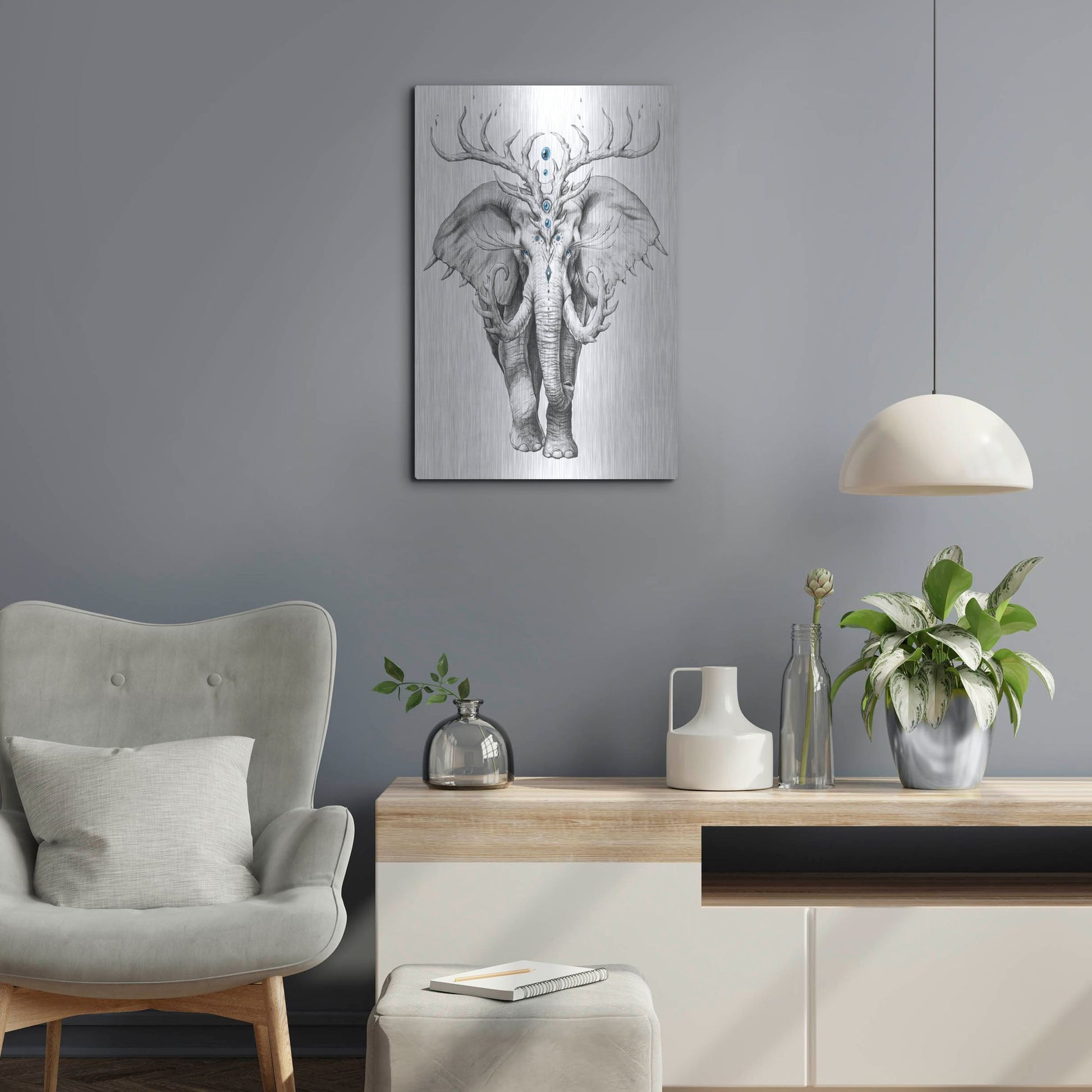 Luxe Metal Art 'Elephant Soul' by JoJoesArt, Metal Wall Art,16x24