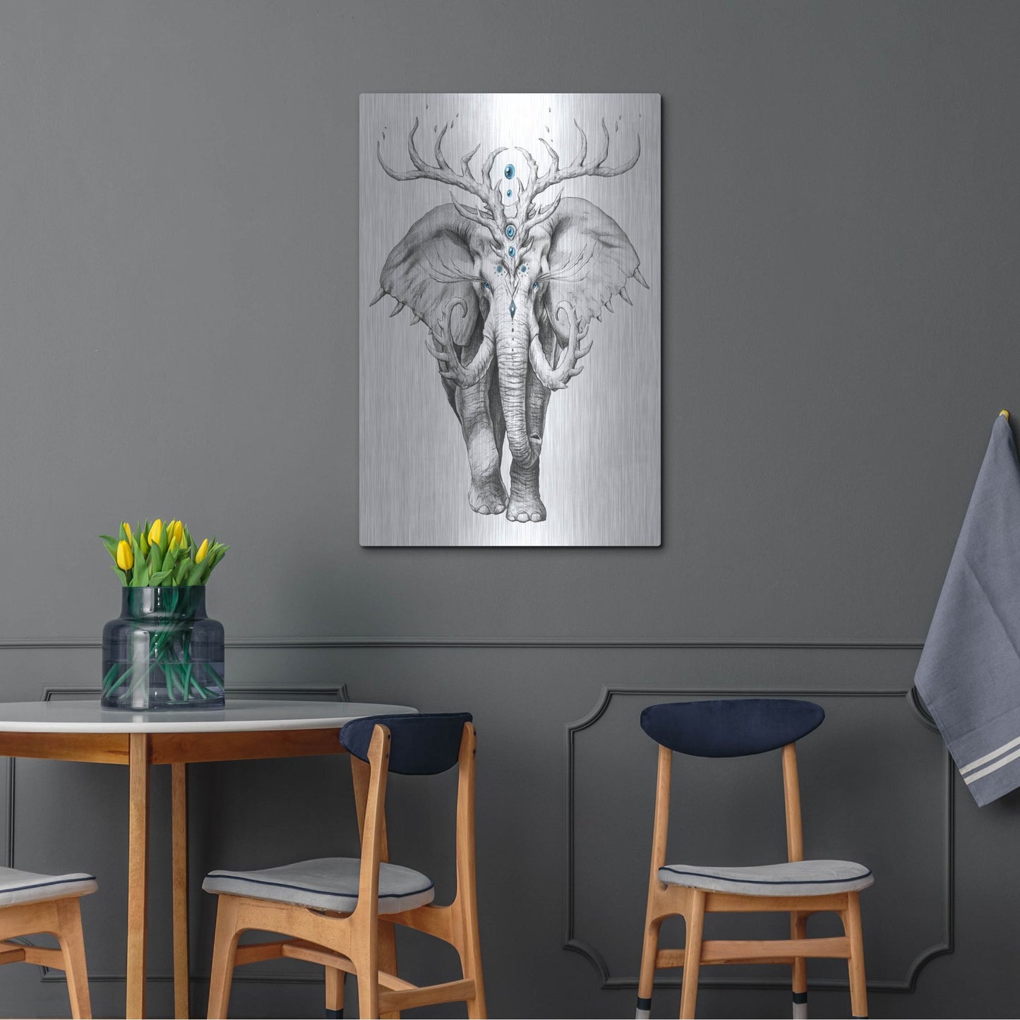 Luxe Metal Art 'Elephant Soul' by JoJoesArt, Metal Wall Art,24x36