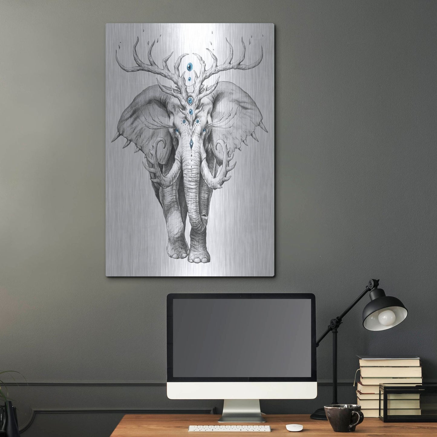 Luxe Metal Art 'Elephant Soul' by JoJoesArt, Metal Wall Art,24x36