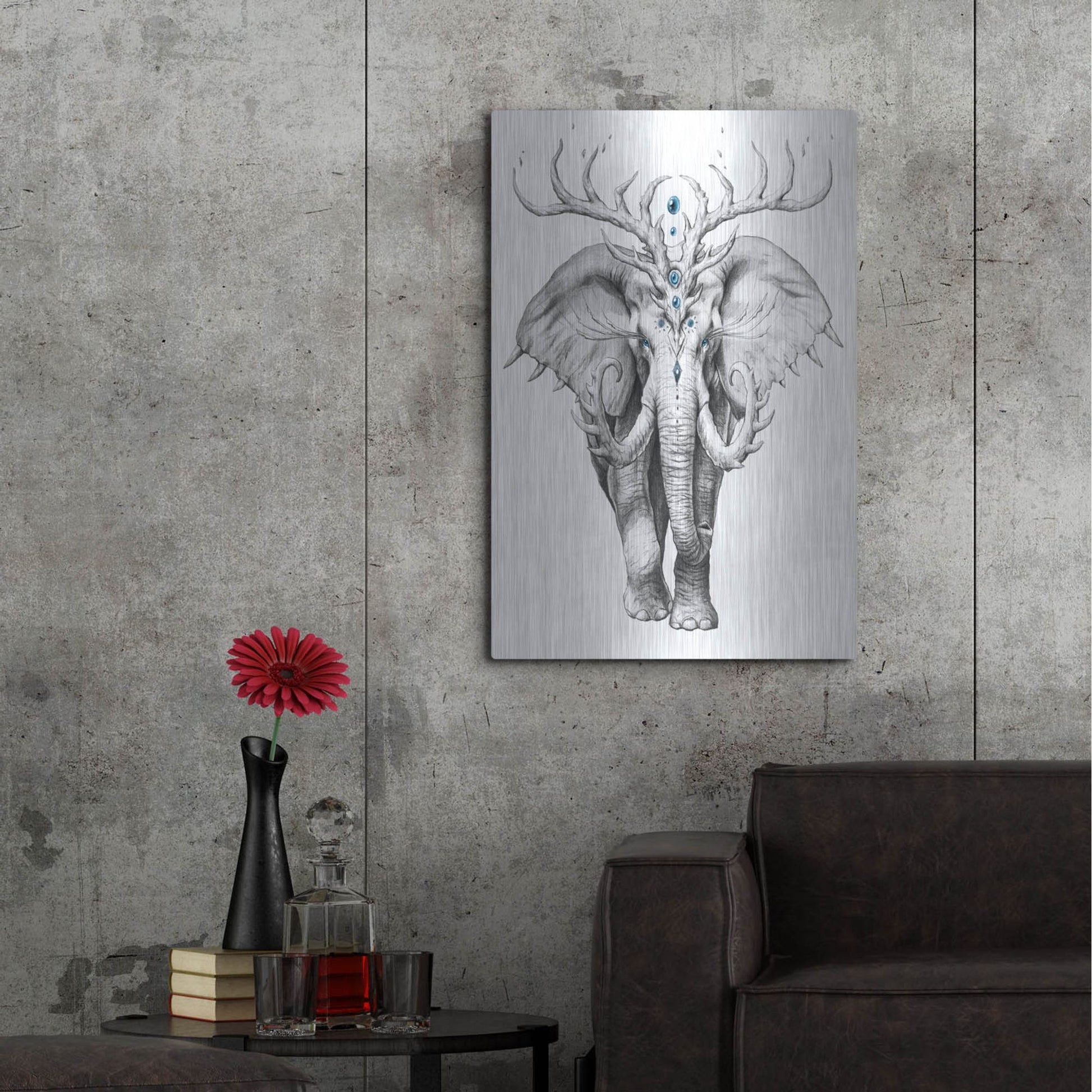 Luxe Metal Art 'Elephant Soul' by JoJoesArt, Metal Wall Art,24x36