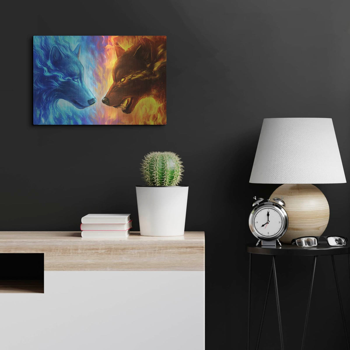 'Fire and Ice' by JoJoes Art – Metal Wall Art, 24x16 room view