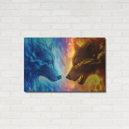 Luxe Metal Art 'Fire and Ice' by JoJoesArt, Metal Wall Art,36x24