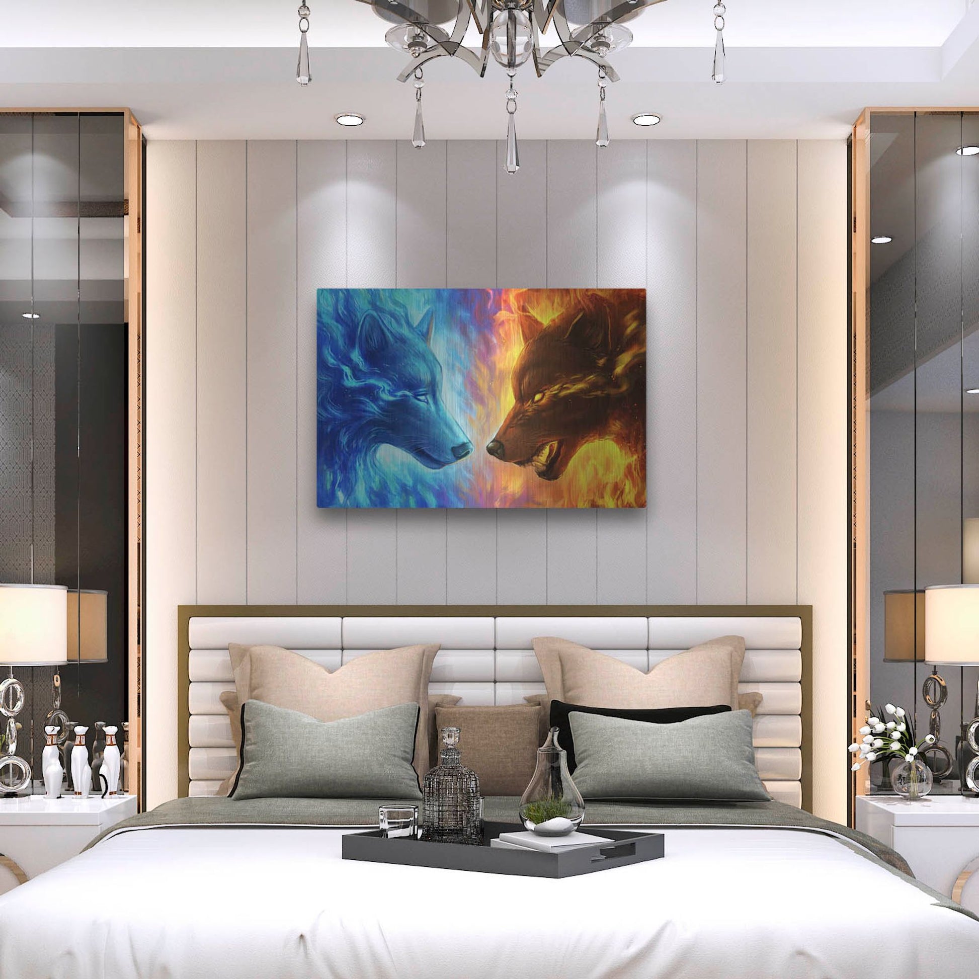 Luxe Metal Art 'Fire and Ice' by JoJoesArt, Metal Wall Art,36x24