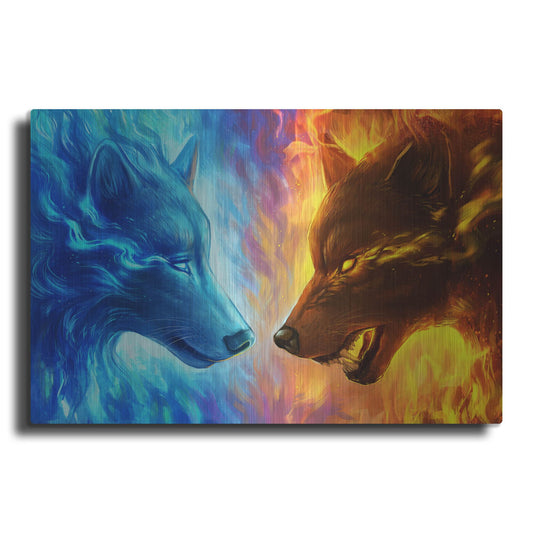 Luxe Metal Art 'Fire and Ice' by JoJoesArt, Metal Wall Art