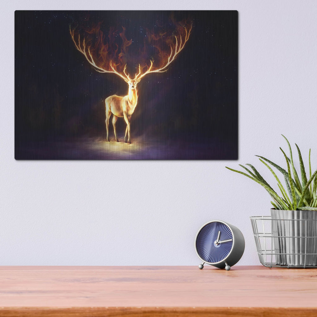 Luxe Metal Art 'Firewalker' by JoJoesArt, Metal Wall Art,16x12