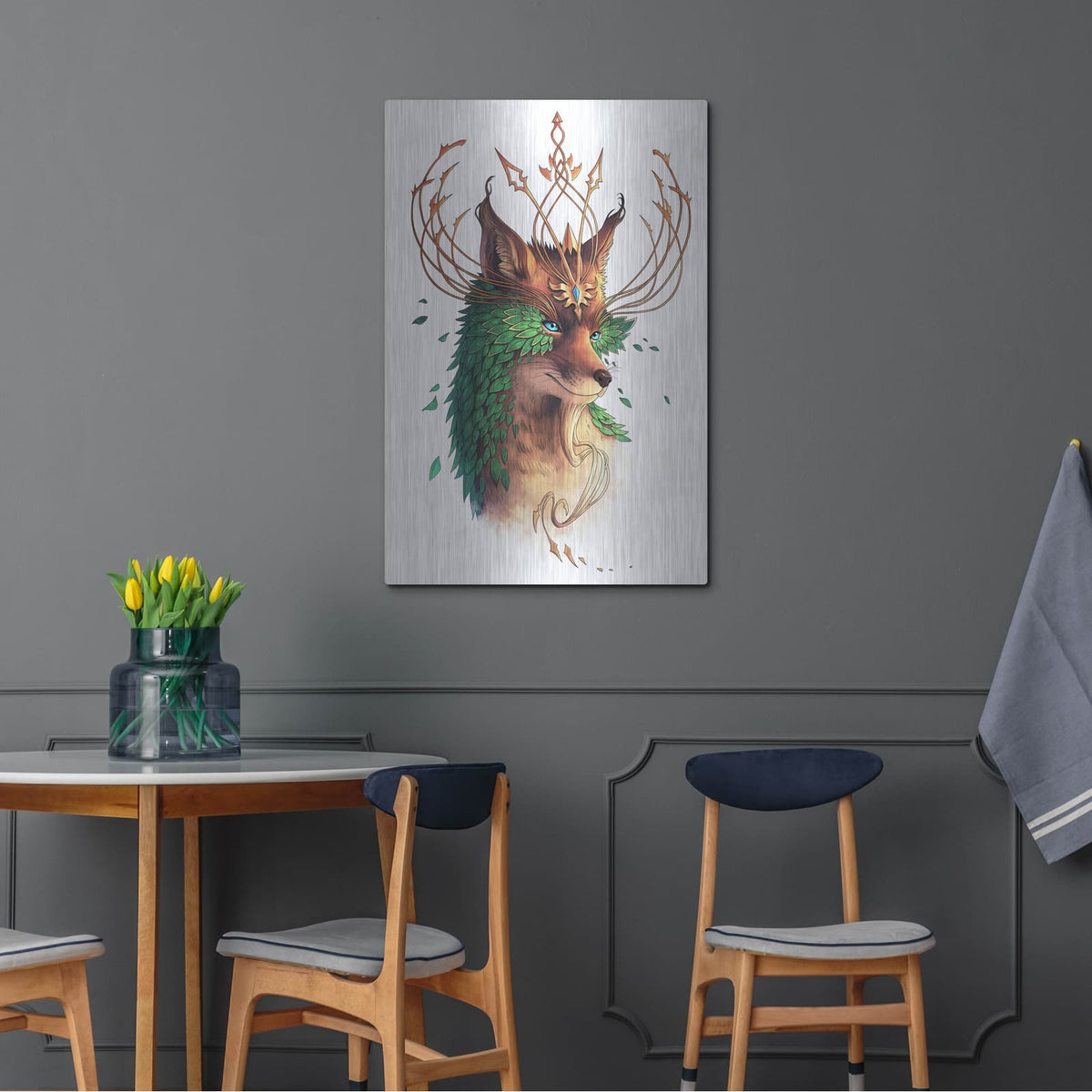 'Fox Colored' by JoJoes Art – Metal Wall Art, 24x36 room view