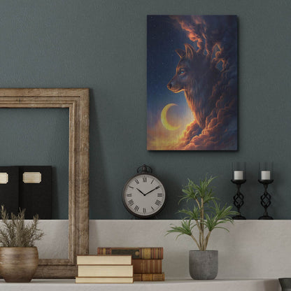 Luxe Metal Art 'Golden Moon' by JoJoesArt, Metal Wall Art,12x16