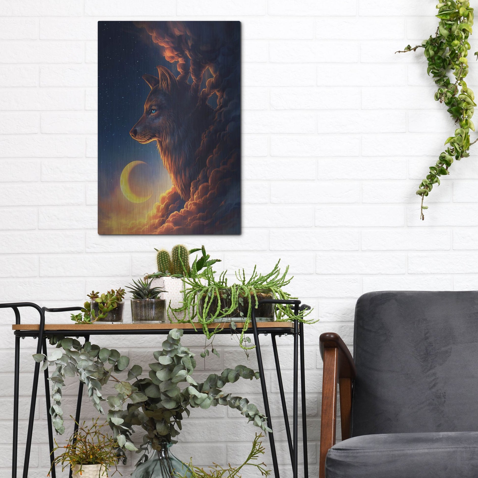 Luxe Metal Art 'Golden Moon' by JoJoesArt, Metal Wall Art,12x16