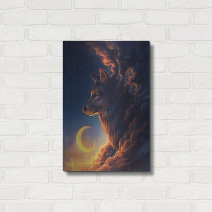 Luxe Metal Art 'Golden Moon' by JoJoesArt, Metal Wall Art,16x24