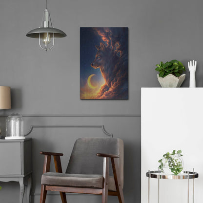 Luxe Metal Art 'Golden Moon' by JoJoesArt, Metal Wall Art,16x24