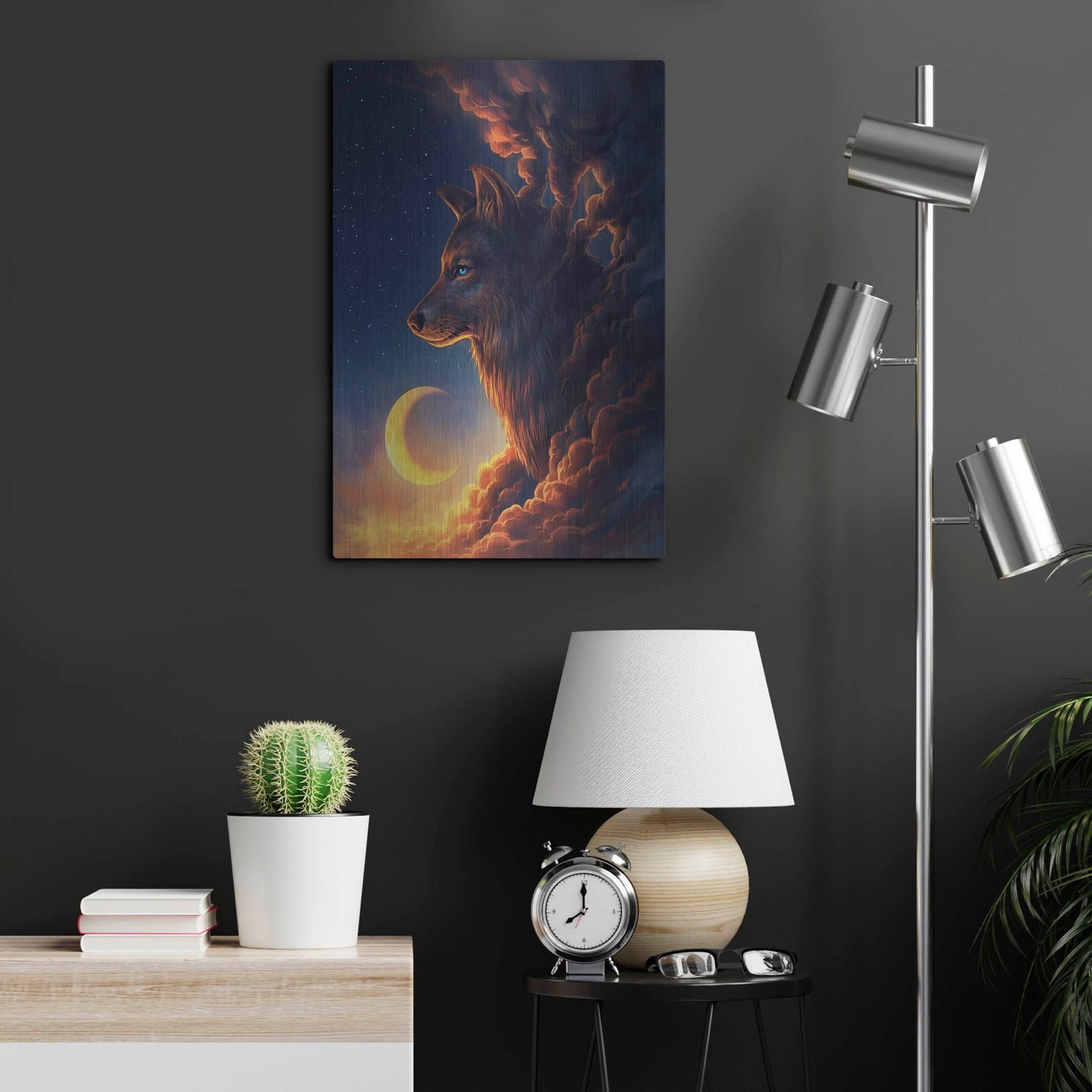 Luxe Metal Art 'Golden Moon' by JoJoesArt, Metal Wall Art,16x24