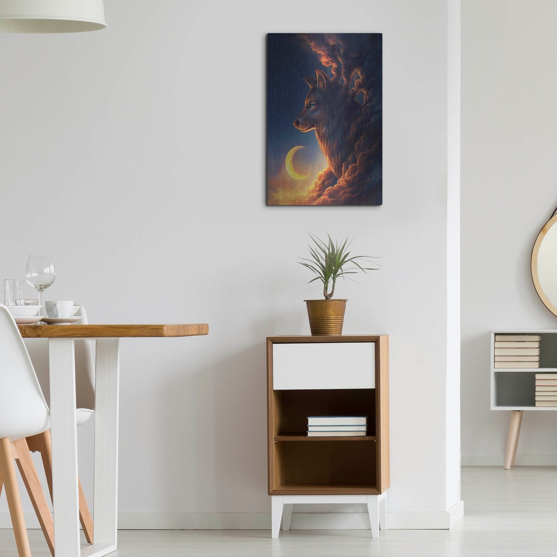 Luxe Metal Art 'Golden Moon' by JoJoesArt, Metal Wall Art,16x24