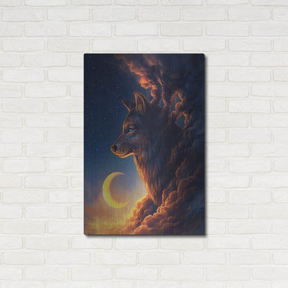 Luxe Metal Art 'Golden Moon' by JoJoesArt, Metal Wall Art,24x36