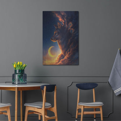 Luxe Metal Art 'Golden Moon' by JoJoesArt, Metal Wall Art,24x36