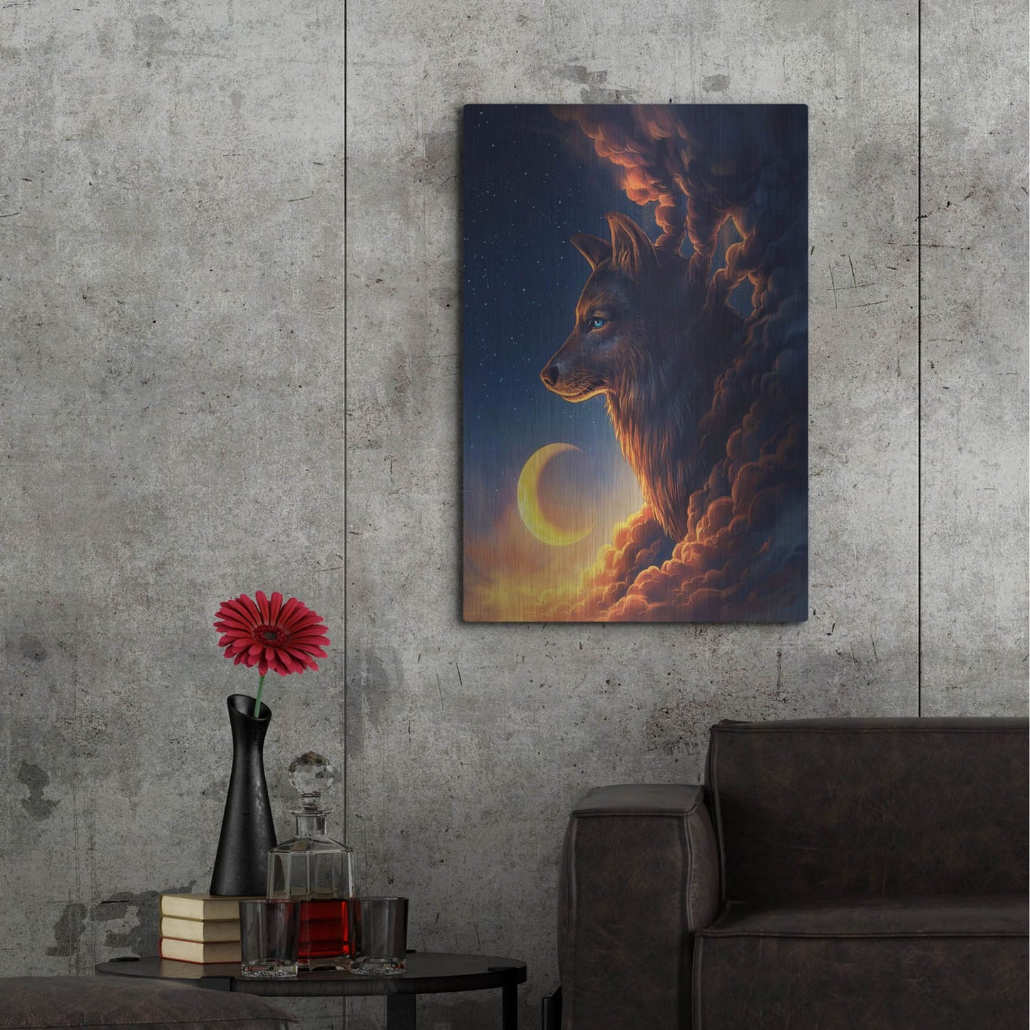 Luxe Metal Art 'Golden Moon' by JoJoesArt, Metal Wall Art,24x36