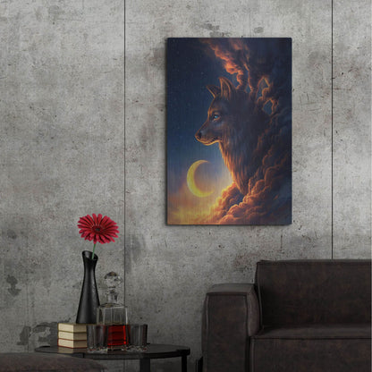 Luxe Metal Art 'Golden Moon' by JoJoesArt, Metal Wall Art,24x36