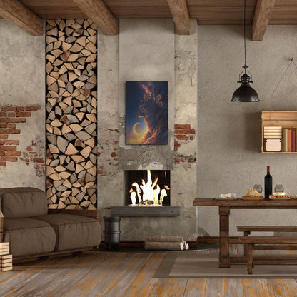 Luxe Metal Art 'Golden Moon' by JoJoesArt, Metal Wall Art,24x36