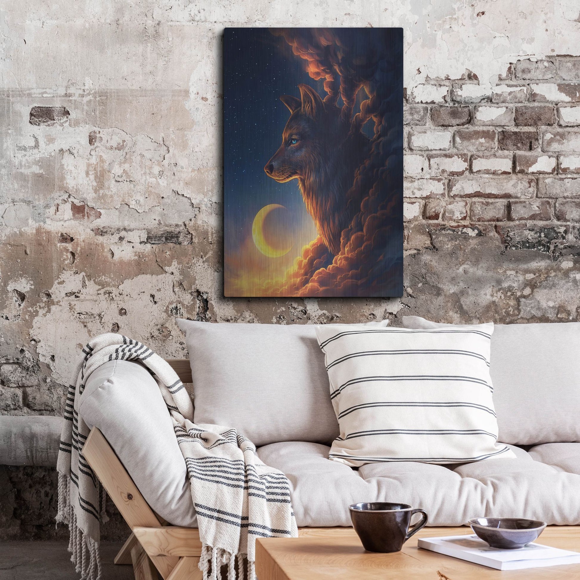 Luxe Metal Art 'Golden Moon' by JoJoesArt, Metal Wall Art,24x36