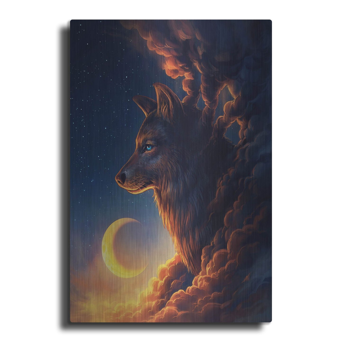 Luxe Metal Art 'Golden Moon' by JoJoesArt, Metal Wall Art