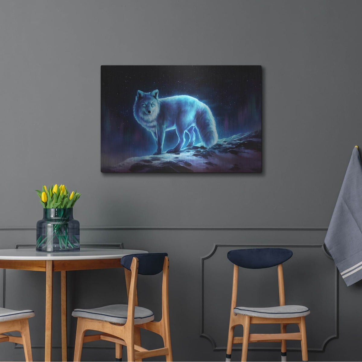'Ice Fox' by JoJoes Art – Metal Wall Art, 36x24 room view